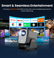 Projecteur intelligent JLF X5AR 1080P avec Android 14, faible latence, BT5.4, portable pour la maison et le gaming