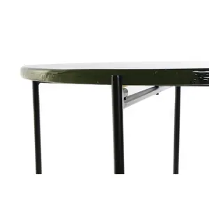 Table d'appoint avec double verre et métal Dimensions 50x50x42cm Noir - Product Image 3