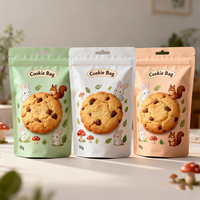 Sacs d'emballage personnalisés de qualité alimentaire, résistants à l'humidité et aux odeurs, pour snacks et biscuits, pochettes verticales avec fermeture éclair
