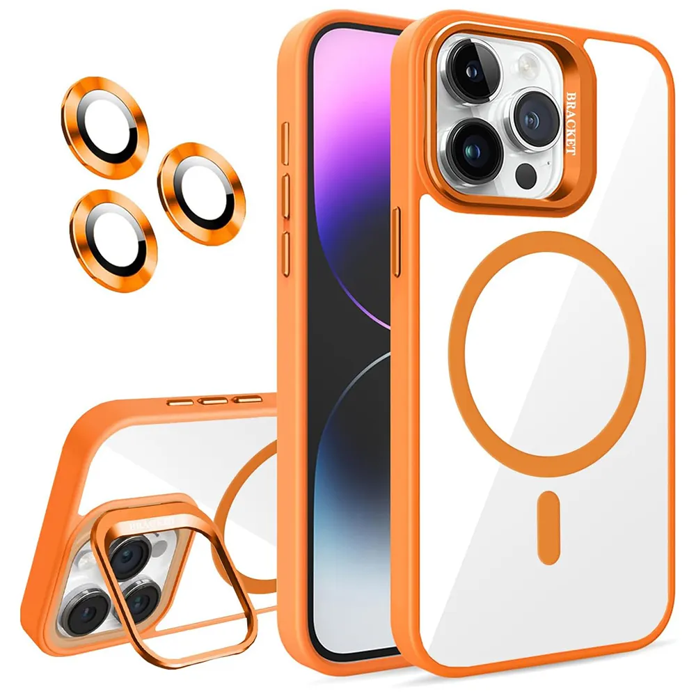 Acryl Transparante Tpu + Pc Magnetische Mobiele Hoes 15 Pro Max Camera Stand Hoesjes Voor Iphone 15 14 Pro Max