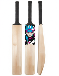 Batte de cricket en bois avec design anime, légère, pour l'entraînement, ambidextre, épaisseur 13-16 mm - Product Image 1