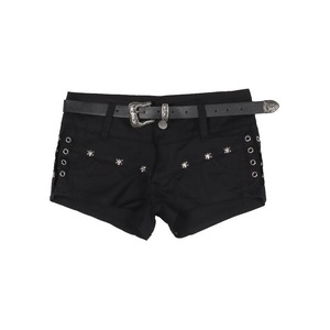 กางเกงขาสั้นผู้หญิง Hiromi 2025 สีดำ สไตล์ยุโรปอเมริกัน เอวต่ำ ทรงตรง ผ้ายีนส์บาง แมทช์ได้กับทุกชุด กระชับรูปร่าง ทรงเข้ารูป - Product Image 1