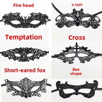 Masque de mascarade DAMAI imprimé en lettres en relief, noir, demi-visage, cache-yeux, tendance, pour fête, Halloween, mariage, bandeau de mode