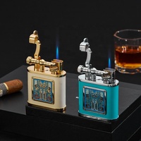 JIFENG JF-110, briquet à gaz de table rechargeable, grande taille, style luxueux, cadeau d'affaires élégant, plaque de gravure personnalisée