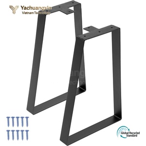 Patas Rectangulares de Acero Modernas para Muebles, Diseño Industrial para Mesa de Hogar u Oficina, Fácil Instalación, Color Negro - Product Image 5