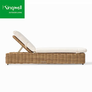 Muebles de mimbre para jardín, tumbona de ratán, Patio exterior, aluminio, junto <span class=keywords><strong>a</strong></span> la piscina, impermeable, ajustable, tumbona, tumbona - Product Image 5