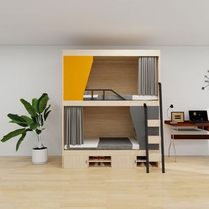 <span class=keywords><strong>Cama</strong></span> Alta de Madera Tamaño Completo con Diseño de Cápsula - <span class=keywords><strong>Cama</strong></span> Moderna que Ahorra Espacio para Dormitorios en Apartamentos y Escuelas - Product Image 2