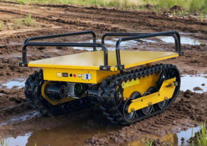 नई स्थिति रिमोट नियंत्रित इलेक्ट्रिक फ्लैटबेड ट्रक छोटे क्रॉलर फ्लैटबेड ट्रांसपोर्ट वाहन, रिमोट कंट्रोल ऑपरेशन - Product Image 6