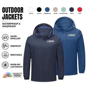 Chaquetas Personalizadas con Capucha y Cremallera <span class=keywords><strong>para</strong></span> Exteriores, Uniformes con Logotipo Bordado, Cortavientos <span class=keywords><strong>para</strong></span> Equipo, Ropa de Trabajo, Chaqueta Impermeable <span class=keywords><strong>para</strong></span> <span class=keywords><strong>Hombre</strong></span> - Product Image 1