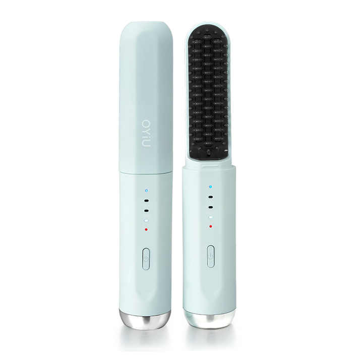 Professional Wireless Hair Straightener Curler Comb Fast Heating Negative Ion Straightening Curling Brush Hair Styling Tools
