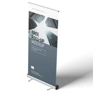 Aluminum Retractable Banner Stand for Large-Scale Event Promotions, Portable Roll-Up Display for Exhibitions and Marketing