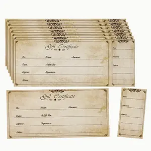 Custom Gift Certificate For Business, Blank Gift Certificate Cards With Name And Address Rustic