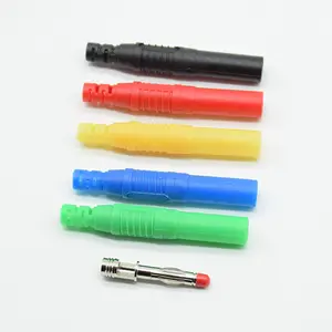 4mm Male Banana Plug Straight Insulated Safety Wire Solder DIY Connectors Instrument test plug high current voltage gauge