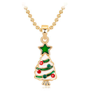Moda Zirconia in acciaio inox albero di natale collana pendente da donna gioielli di natale di conifere <span class=keywords><strong>cristallografia</strong></span> - Product Image 1