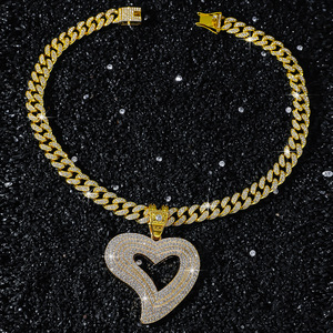 Nuevo Collar Personalizado Estilo Hiphop 2026 con Colgante de Corazón, Cadena Cubana de Aleación, Collar para Hombre, Joyería de Moda al por Mayor - Product Image 2