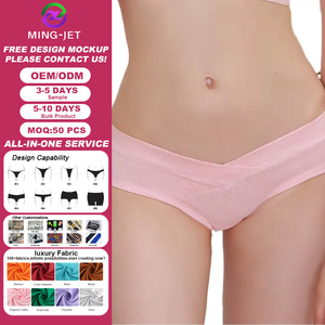 Braguitas de Maternidad Sexys Personalizadas, Pre y Postparto, de Nailon/Algodón, Transpirables, Antibacterianas, Tallas Grandes, de Algodón Peinado, Cintura Baja - Product Image 1