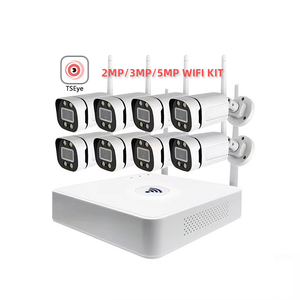 Système NVR TSEye 8CH 2MP avec vision nocturne couleur, caméra de sécurité avec audio bidirectionnel, kit NVR, système de caméra CCTV Wifi - Product Image 1