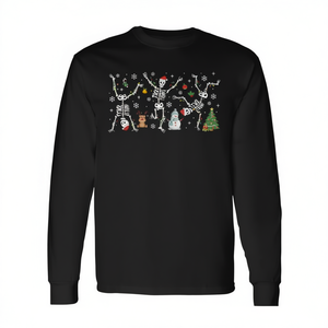 T-shirt à manches longues avec motif de squelette dansant pour Noël, design amusant pour les fêtes - Product Image 2