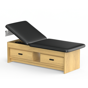 Clinic4-2010LH Lit d'<span class=keywords><strong>examen</strong></span> hospitalier pédiatrique moderne et confortable, mobilier en cuir et en bois, <span class=keywords><strong>table</strong></span> de traitement manuelle, deux tiroirs - Product Image 6