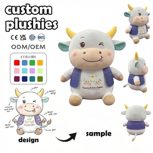 Juguetes de Peluche Personalizados, Muñecos con Chaleco a Rayas, Decoración para Restaurantes de Carne, Juguetes al por Mayor con Certificación CE, Peluches de Animales Personalizados - Product Image 1