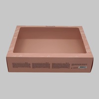 Boîtes rigides en papier d'art recyclé 350 g/m², design personnalisé, couleur rose, boîte de présentation cosmétique, offset, PET transparent, vernis à ongles, huile