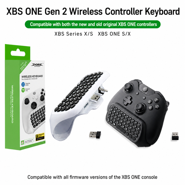 2.4G Wireless Keyboard for XBx One X/S Controller Bluetooth Chat Pad for GEN 2 Series S/X Gamepad Mini Key Panel