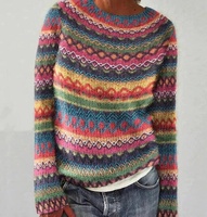 Pulls tricotés Jacquard d'hiver pour femmes Spot nouveau pull épais chaud hauts pullover avec Logo avant grande taille sweat en tricot
