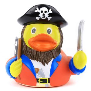 Wholesale Custom Logo Pirate Duck Eco-Friendly Plastic Baby <b>Bathing</b> Water Play Floating Squeeze-Sounding Rubber Squeaky Duckling - Product Image 5