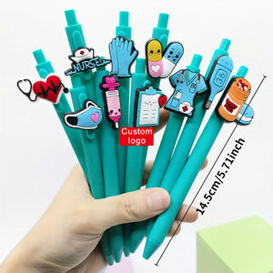 Promosi Pulpen Karakter Medis Desain Kartun Sederhana 1.0mm PVC Lembut Warna Hitam dalam Warna Permen Terbuat dari Plastik - Product Image 1