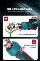 Herramienta de crimpado de baterías hidráulica automática ZUPPER SL-300, tipo mini 16-300, batería de iones de litio de 18V 2.0Ah, presión de 60KN para terminales de cable.