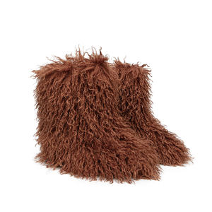 יוקרה אופנה חורף faux מונגולי פרווה נעלי נשים גברים הביתה הביתה גברים שלג קרסול פרווה מונגוליאנית מגפי שלג לנשים - Product Image 3