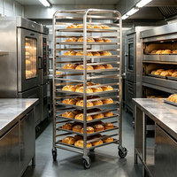 Chariot de boulangerie en acier inoxydable à 10 ou 20 niveaux, de qualité alimentaire, avec roues, chariot commercial pour refroidissement du pain BWIN SBA3255