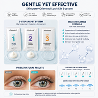 Kit de rehaussement de cils à la cystéamine douce, sans TGA, système de permanente pour cils délicats, pour yeux sensibles, boucles naturelles, qualité professionnelle pour salon, fourniture OEM
