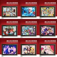 Großhandel 3D Stereoskopische Malerei Bilderrahmen Anime-Serien Verschiedene Designs Ausgewählte Handgefertigte Papierkunst Papierschnitzerei Dekoration