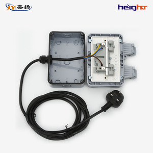 Height Outdoor <b>Waterproof</b> Power Strip Ip66 2 Outlets With <b>Cable</b> For Outdoor Use - Product Image 3