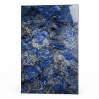 Nouvelle pierre frittée bleu saphir ultra-mince (6/9 mm) finition brillante, trois motifs continus, prend en charge l'ODM/OEM