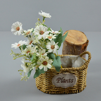 Ramo de margaritas artificiales Flores de margaritas de seda Planta de imitación Bonsai Decoración para el hogar Oficina Mesa Centros de mesa Arreglo