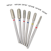 Fraise à ongles diamantée ronde à tête lisse, petite taille, rouge, 3,0*10, pour manucure russe, coupe-cuticules