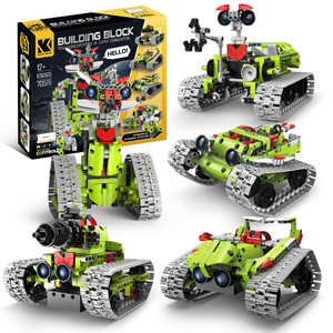 Ensemble de blocs de construction électriques ABS 5-en-1, modèle éducatif scientifique, <span class=keywords><strong>robot</strong></span> programmable à commande à distance par application, jouet d'ingénierie 705+ - Product Image 1