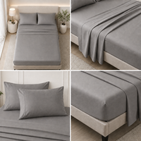 Sabanas De Algodon ensemble De draps De lit léger Super doux et facile à entretenir avec 14 pouces pleine taille