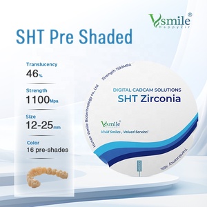 Matériaux dentaires en zircone <span class=keywords><strong>Vsmile</strong></span>, blocs et disques en céramique de zircone multicouche SHT de 98 mm pour CAD dentaire, implant dentaire All-on-X - Product Image 2