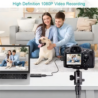 USB 2.0 Video Yakalama Kartı Girişi 1080P, Kompakt Alüminyum Gövde, Sürücüsüz, Oyun Yayını Canlı Akışı için