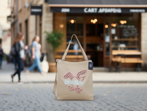 Bolso Tote de Lona con Bordado de Letras, para Uso Diario, Todas las Temporadas - Product Image 2