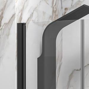 Kamalu KSAL2800AN Porta Doccia Scorrevole Moderna 75-80cm Telaio in Acciaio Inox Nero con Vetro da 10mm per Bagno o Hotel Altezza 200cm - Product Image 5