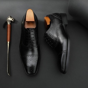 New Business Formal Square Lace-up Genuine Leather High-quality Top-<b>level</b> Designer Men's Dress Shoes Height Spring Summer - Product Image 3