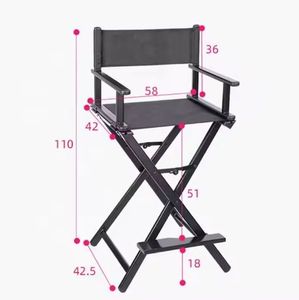 Silla de Director Plegable Portátil Profesional de Metal, Duradera para Uso en Interiores y Exteriores, Ideal para Camping, Maquillaje, Playa y Otros Usos - Product Image 2