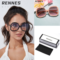 Lunettes de soleil papillon unisexe Rennes 97105 de haute qualité, monture large, cerclées, avec découpe en forme de nœud, légères, protection UV400, pour un style décontracté et tendance en extérieur
