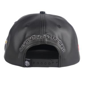 Casquette en cuir pour homme avec logo personnalisé, 5 panneaux, style snapback, pour l'extérieur, vente en gros Tcap Chine - Product Image 5