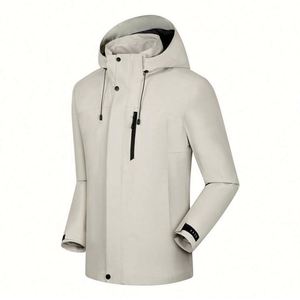 Veste imperméable à 3 couches pour homme, logo personnalisé, légère, fermeture éclair, respirante, imprimée, grande taille, coupe-vent - Product Image 2