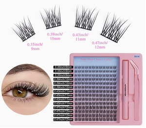 Kit d'extension de cils en grappes personnalisées à prix d'usine, pré-coupées, avec étiquette privée, pour pose DIY - Product Image 1